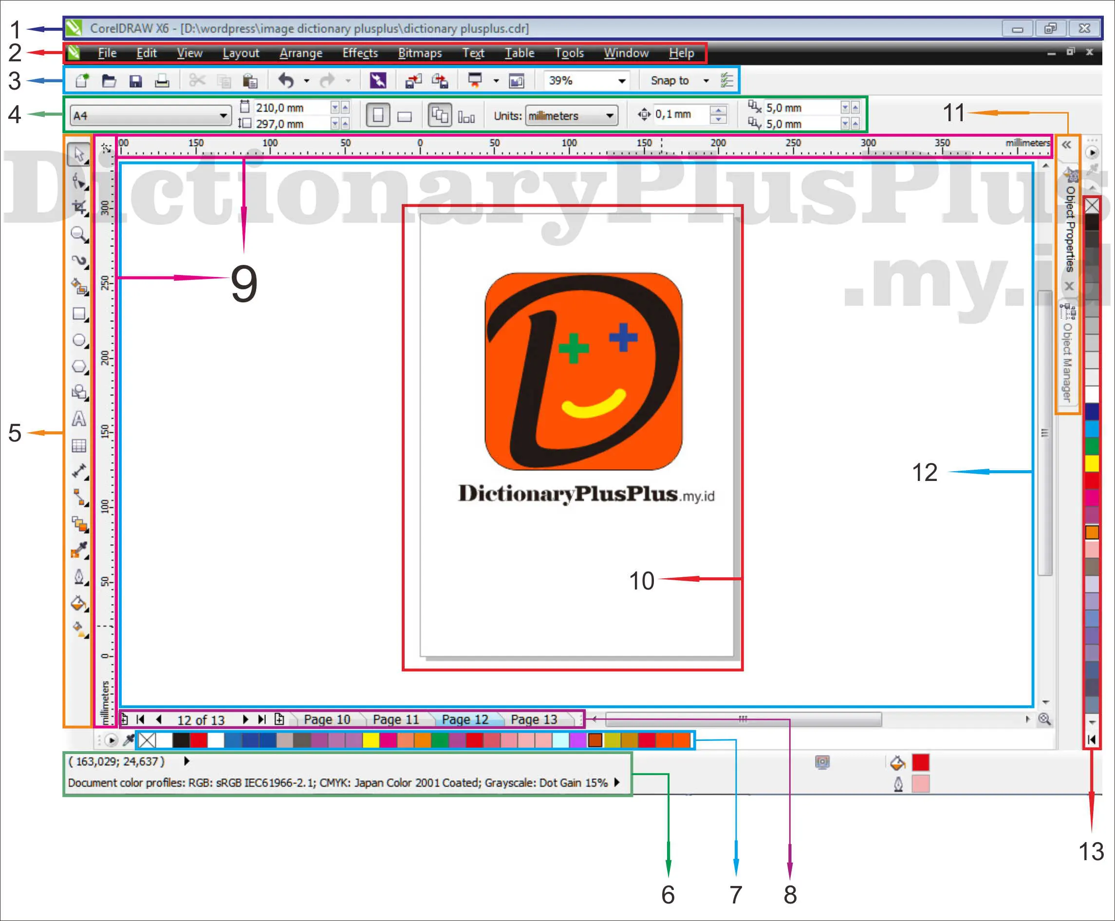 Mengenal Bagian Bagian Corel Draw X6